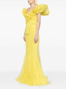 Robe de soirée élégante trapèze col en V en mousseline de soie tissu respirant antistatique pleine longueur sans manches pour les fêtes - Product Image 6