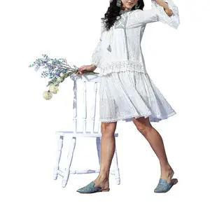 Mulheres Moda Casual Western Mini Vestido Para Venda Últimas Design Partido Desgaste Mulheres Confortáveis Impresso Frocks