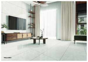 Carreaux de porcelaine modernes 600x1200mm Effet pierre douce Revêtement de sol élégant pour les intérieurs résidentiels - Product Image 1