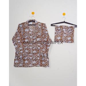 Nuevo conjunto de pijamas de algodón con bloque de mano para mujer, traje de noche con estampado Floral para el hogar, playa, ropa nupcial, talla 5XL, temporada de verano - Product Image 2