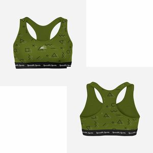 Soutien-gorge de sport à compression élastique et souple pour femmes Vêtements de yoga de gymnastique à couverture complète avec logo personnalisé Vente en gros - Product Image 1