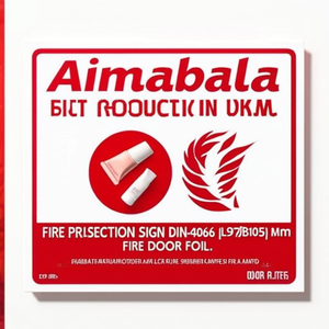 Señalización de Protección Contra Incendios DIN 4066 L297xB105 mm, Lámina para Puerta Cortafuegos - Product Image 3