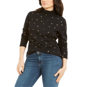 Felpa con Cappuccio e Collo Alto Karen Scott per Donna, Taglia M, Nera, in Maglia di Seta, Stile Streetwear per Autunno e Inverno - Product Image 1