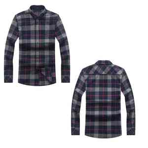 Men's Flannel Shirts Casual Solid Long Sleeve Button Top Custom Logo Safari Style <b>Garment</b> Dyed Anti-Wrinkle men's shirts - Product Image 3