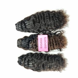 Double Trame Cuticule Alignée 100% Naturelle Vietnamienne Non Transformée Machine à Tisser Vague Noire Curl 8 Pouces Extensions de Cheveux Humains - Product Image 3