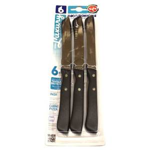 Juego de 6 Cuchillos para Pizza Bonomi 38006 Negros, Acero Inoxidable, Cubertería para Carne - Product Image 1