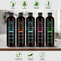 Gel Douche Rafraîchissant pour Hommes à l'Huile Essentielle de Menthe Poivrée et au Menthol, Parfumé, Hydratant, Lavant Corporel pour Hôtels, Marque Privée OEM