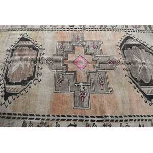 5.9x13.5 ft Vintage Oversize Rug, <b>Brown</b> Pink Turkish Oriental <b>Wool</b> Rug - Product Image 5