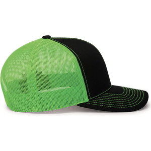 Sombreros traseros de malla con logotipo personalizado 2 tonos Puff Print Trucker Hat Fabricación de espuma Front Mesh Cap Designer Trucker Hat - Product Image 6