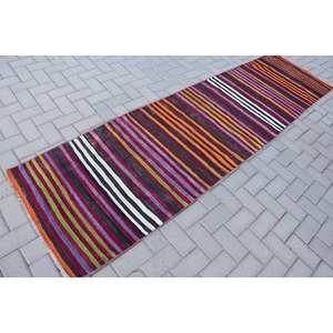 Classic Modern Beige Striped Wool <b>Rug</b> 26x98ft Handmade Polyester Viscose Rectangular Plush Pile Height Latex <b>for</b> Teens <b>Hallway</b> - Product Image 2