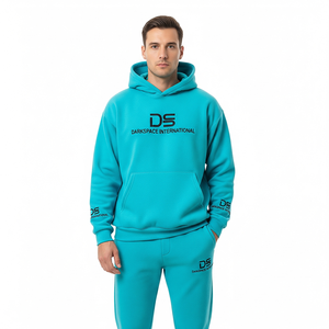 Personnalisable ODM Hommes Casual 100% Coton Survêtement Haute Qualité Sérigraphié Solide Motif Survêtement Ensembles Capuche OEM Services - Product Image 1