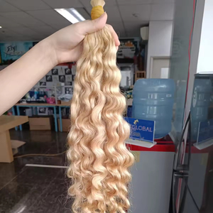 Paquetes de cabello humano 100% más vendidos, cabello rubio rizado a granel, cabello virgen vietnamita crudo con cutícula alineada - Product Image 1