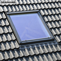 Fenêtre de toit manuelle à ventilation, fenêtre à auvent, cadre en aluminium, double vitrage en verre trempé pour grenier, sous-sol, projet de villa