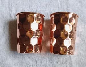 Verre à eau en cuivre pur avec boisson finie martelée Utilitaire Avantages ayurvédiques sains Vaisselle Verre en cuivre - Product Image 2
