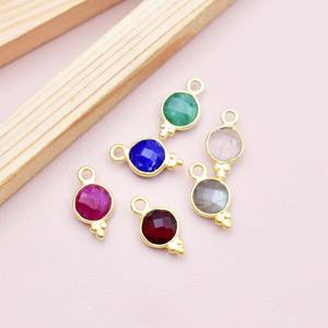 Conjunto de bisel de amatista redondo, colgante de diseño de tres Rawa, joyería de piedras preciosas facetadas, regalo delicado para ella - Product Image 6