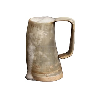 Cuerno para Beber de Cuerno de Búfalo de Alta Calidad, Jarra Vikinga de Cuerno de Búfalo / Vaso de Cerveza de Cuerno de Vaca / Vaso con Borde de Latón a Bajo Precio - Product Image 2