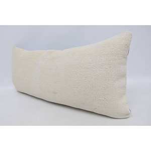 Luxury 16x36 Inch Wool <b>Pillow</b> Modern Minimalist Off-White Plain <b>Flat</b> with Woven Technique Square Shape for Sofa or Bedroom Use - Product Image 4