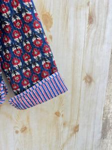 Chaqueta de algodón acolchada Reversible con estampado de bloque de mano indio para mujer, patrón Floral, prendas de vestir exteriores informales, botones, Jersey para todas las estaciones - Product Image 5