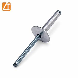 Rivets aveugles à grande bride, tête en aluminium, mandrin en acier, 3.2-4.8mm, galvanisés, pour fixation de tôles fines, plastique et bois - Product Image 1