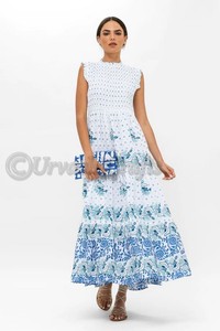 ผลิตจากผ้าฝ้ายปักผ้าฝ้ายทับมือพิมพ์ลายรายละเอียดนัวเนียริมปลายคอและไหล่ เสื้อสโมคเต็มตัว - Product Image 2