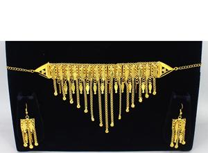 Collar con pendientes, juego de joyas, Latón chapado en oro puro, alta calidad, Emiratos Árabes Unidos Dubai, hecho en India, collar de joyería de moda - Product Image 6