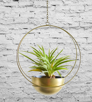 WB INC - Pots de fleurs suspendus en fonte de style indien, design classique, avec chaîne, durables, écologiques, revêtement poudré, pour intérieur et extérieur