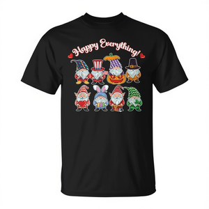 T-Shirt Promozionale per Amanti dei Gnomi con Design 'Happy Everything' per Tutte le Stagioni Festive - Product Image 2