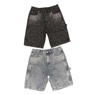 Pantalones Cortos Cargo de Mezclilla 100% Algodón para Hombre, Estilo Vintage, Personalizados OEM ODM, Alta Calidad, Transpirables, de Secado Rápido, Estilo Urbano, Desgastados, con Pedrería - Product Image 5