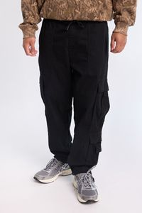 Pantalon cargo ample en toile écologique pour homme, noir, coupe ample, poches utilitaires, 100% coton, formel pour le Bangladesh - Product Image 2