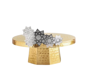 Plato de pastel de servicio de diseño Floral de alta calidad para la mesa del hogar del Hotel, soporte de pastel de Chocolate decorativo para servir pastel de Metal - Product Image 4