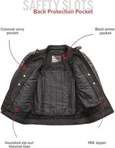 Veste en cuir marron beige pour motard, avec protection dorsale, poches et ventilation. - Product Image 4