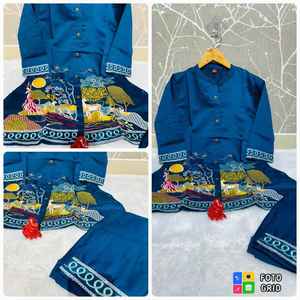 Belle tenue occasionnelle couleur incroyable Style moderne romain soie Kurti Pant & Dupatta avec broderie travail femme mode exportateur - Product Image 4