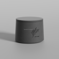 Bougie parfumée en cire de soja ronde en béton de 240 ml avec couvercle, logo personnalisé en relief sur le pot, bougie unique en ciment, marque privée