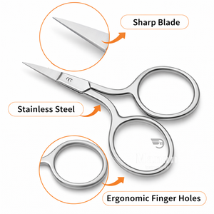Ciseaux à cuticules professionnels en acier inoxydable, pointe de lame affûtée, outil de beauté de haute qualité et de précision pour l'extension et l'entretien des cils - Product Image 2
