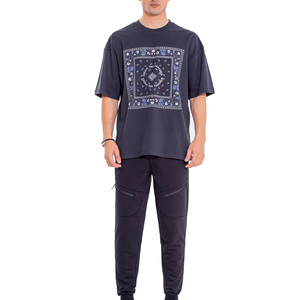 Nueva moda calidad Fitness deporte desgaste traje personalizado Ringer Fitness hombres camiseta impresión personalizada algodón Oversize cuello redondo Camiseta - Product Image 3