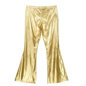 Pantalones acampanados informales de cintura alta para hombre, material de algodón con acabado metálico brillante, pantalones de disfraz de discoteca de Color personalizables - Product Image 4