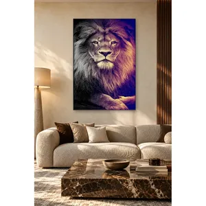 Fida Maned Lion King in Purple Light Canvas Print - Product Image 4