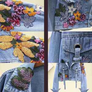 Chaqueta Vaquera de Alta Calidad para Mujer con Cuello Alto, Transpirable y Rellena de Algodón para Primavera y Otoño - Product Image 3