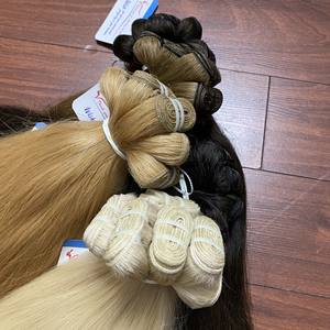 Extensiones de cabello humano de Vietnam, pelo liso de doble estirado, Color liso, máquina de trama - Product Image 2