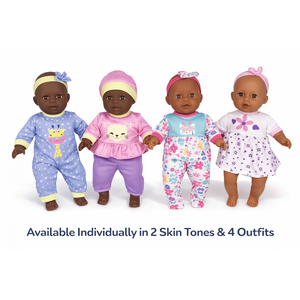 Poupée bébé à corps souple de 12 pouces par Lila & Rose, tête, mains et pieds en vinyle, tenue assortie vendue séparément - Product Image 3