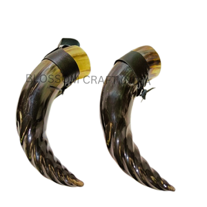 Cuerno de Beber de Ágata de Cuerno de Búfalo Natural Auténtico, Pulido, Grabado Vikingo, Decoraciones Navideñas Ecológicas, Reventa de Mead - Product Image 6