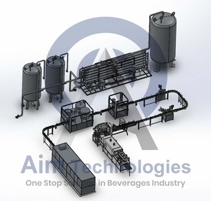 Usine de traitement de l'eau minérale 2000BPH haute productivité fabrication de boissons électrique inclus moteur engrenage PLC portant PET - Product Image 1