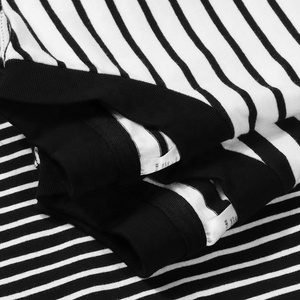 T-shirt unisexe à manches longues et col rond à rayures lourdes personnalisées en gros - Product Image 4