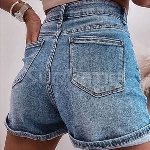 กางเกงยีนส์ขาสั้นสำหรับผู้ใหญ่กางเกงยีนส์2024กางเกงขาสั้นน้ำหนักเบาสไตล์ไม่ซ้ำใคร - Product Image 2