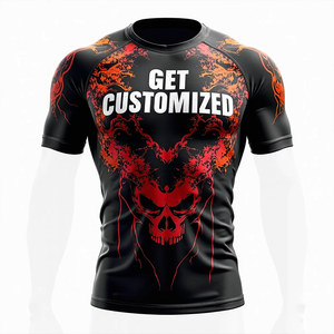 Top de entrenamiento de compresión Rash Guard personalizado con comodidad para atletas profesionales y kimono de Jiu Jitsu de material elástico fuerte - Product Image 6