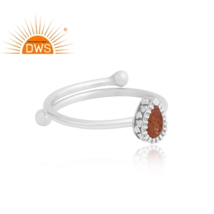 แหวนพลอยอัญมณีจากดวงอาทิตย์ธรรมชาติทำจากเงินสเตอลิง925ผลิตตามแบบ - Product Image 4
