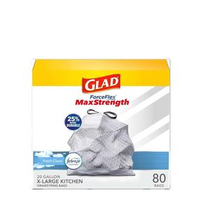 Glad ForceFlex Bolsas de basura de cocina de 13 galones de altura, obtiene un aroma original, frescura Febreze, 80 bolsas - Product Image 3