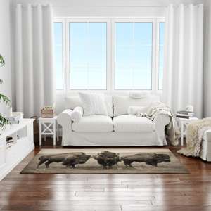 Alfombra Estampada: Alfombras de Bisón, Alfombras Rústicas, Alfombra Estilo Loft, Alfombras con Diseño Animal, Alfombra de Chenilla - Product Image 4