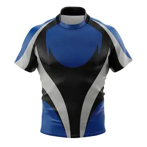 Katoenen Rugby Jersey Groothandel Hoge Kwaliteit Sublimatie Truien 100% Polyester Stof Rugby Uniform