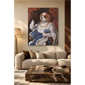 Fida Cavalier King Charles Spaniel mit Zepter und Krone Leinwanddruck - Product Image 2